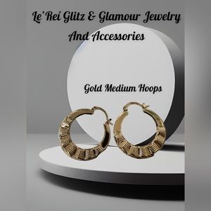 Gold filled lightweight medium sized hoops